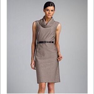 Antonio Melani brown & tan sleeveless tweed dress 12